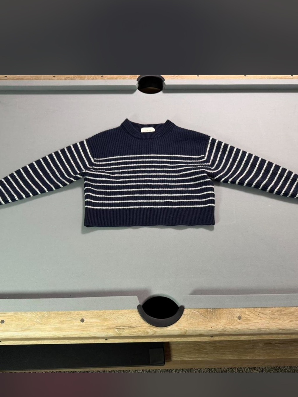 Aritzia Wilfred Striped Ribbed Knit wool Sweater